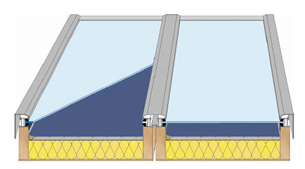 Päikeseküte - päiksepaneel läbilõige