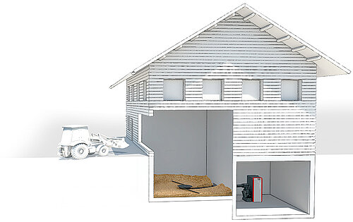 Hakkepuidu hoidla, Hoidlasüsteemid - keskkorrusel